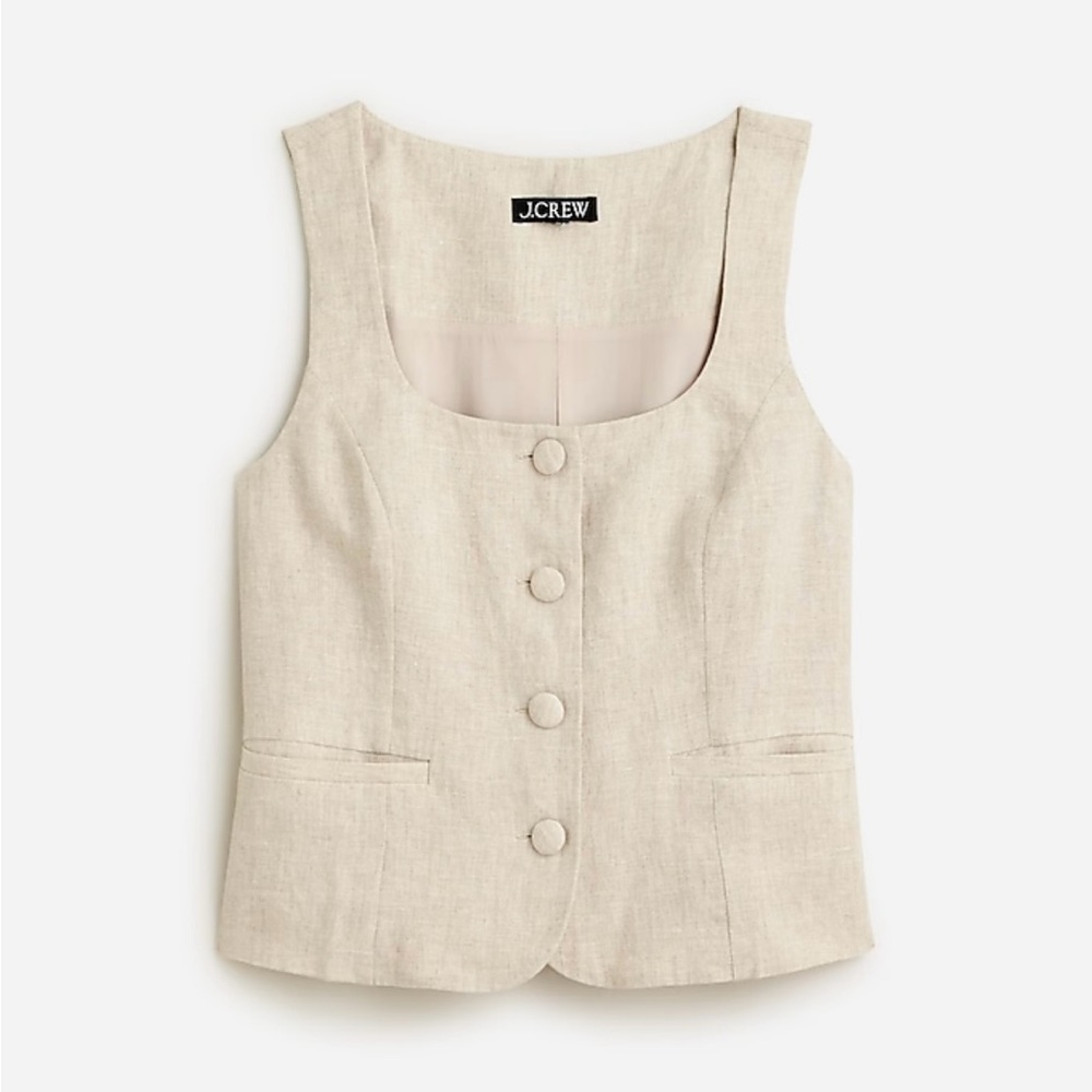 J.Crew Beige Linen Vest
